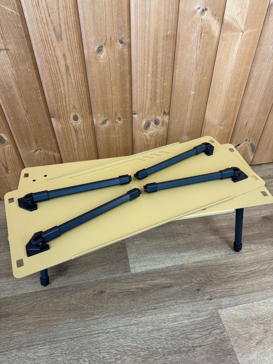 展示 CARGO CONTAINER マスターシェルフテーブル ベージュ 2台セット アルミ製 軽量 ローテーブル 2段シェルフ OLIVEOS_COM_TR