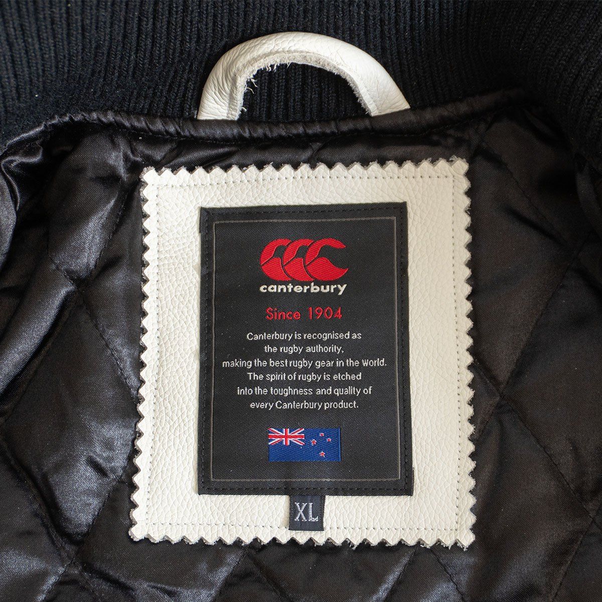 雰囲気抜群】CANTERBURY【フルデコ レザー スタジャン】XL ウール