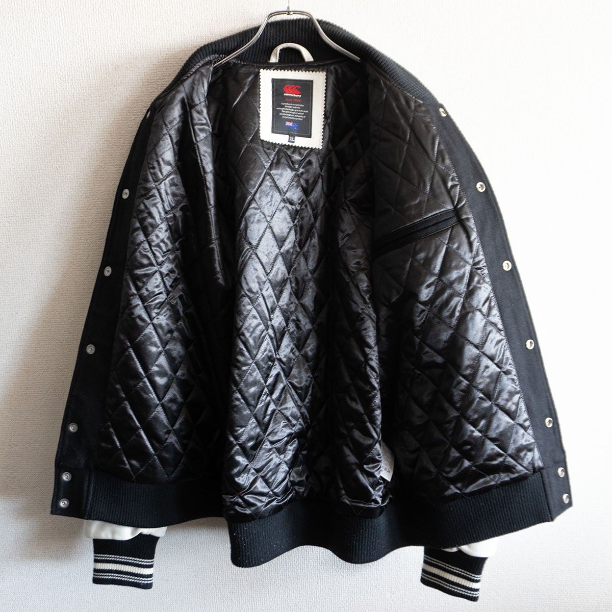 雰囲気抜群】CANTERBURY【フルデコ レザー スタジャン】XL ウール