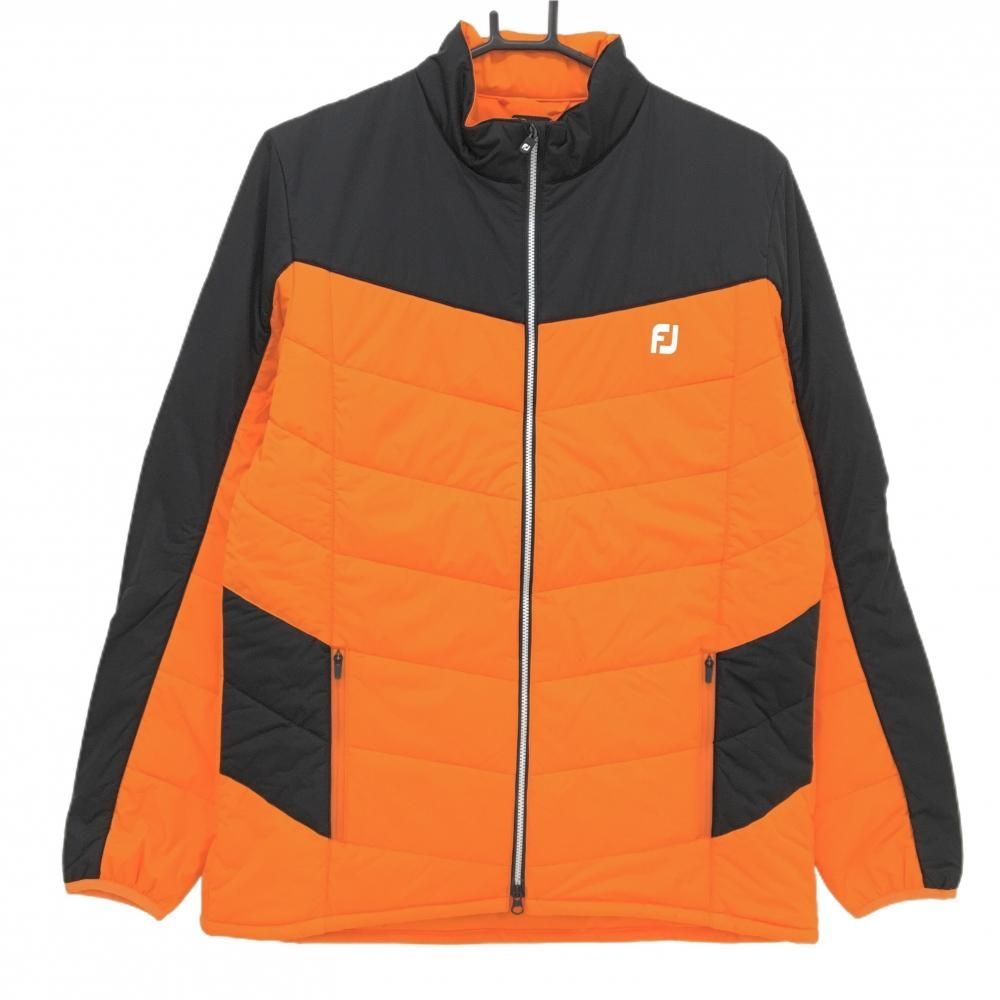 フットジョイ 中綿ジャケット オレンジ×黒 撥水 ストレッチ 防水透湿 メンズ L ゴルフウェア FootJoy
