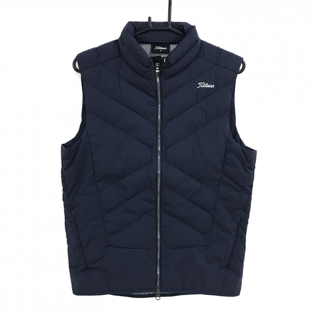 タイトリスト 中綿ベスト ネイビー ロゴシルバー 撥水 ストレッチ メンズ M ゴルフウェア TITLEIST