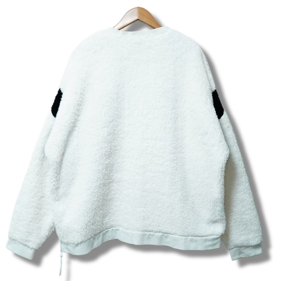 ナイキ NIKE ボア スウェット XL ホワイト×ブラック NIKE AIR ロゴ刺繍
