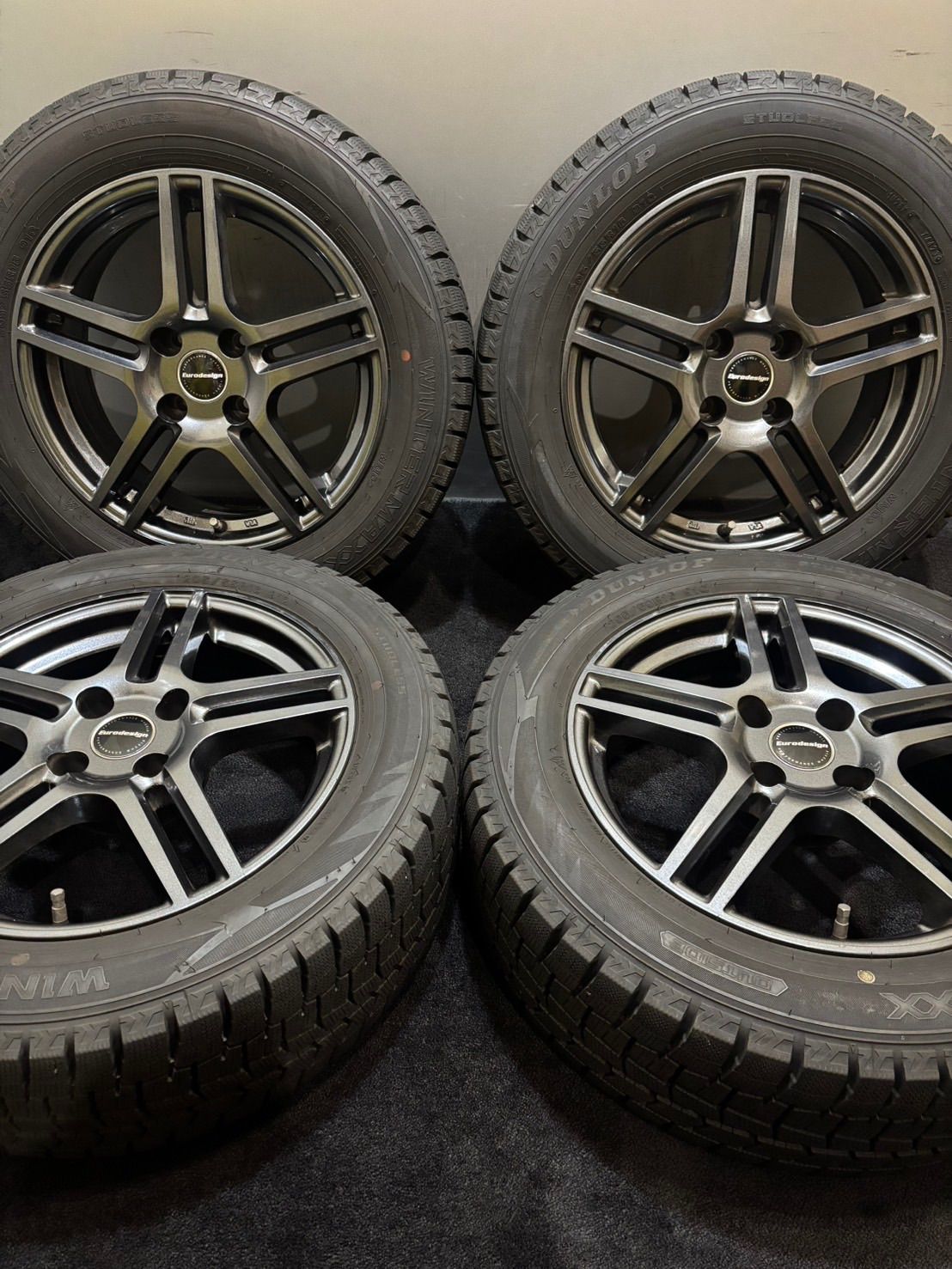 205 55 R 16 DUNLOP WINTER MAXX WM 02 23年製 Eurodesign 16インチ 6 5 J 25 108 4 H スタッドレス 4本 プジョー 208 シトロエン 2 K 601