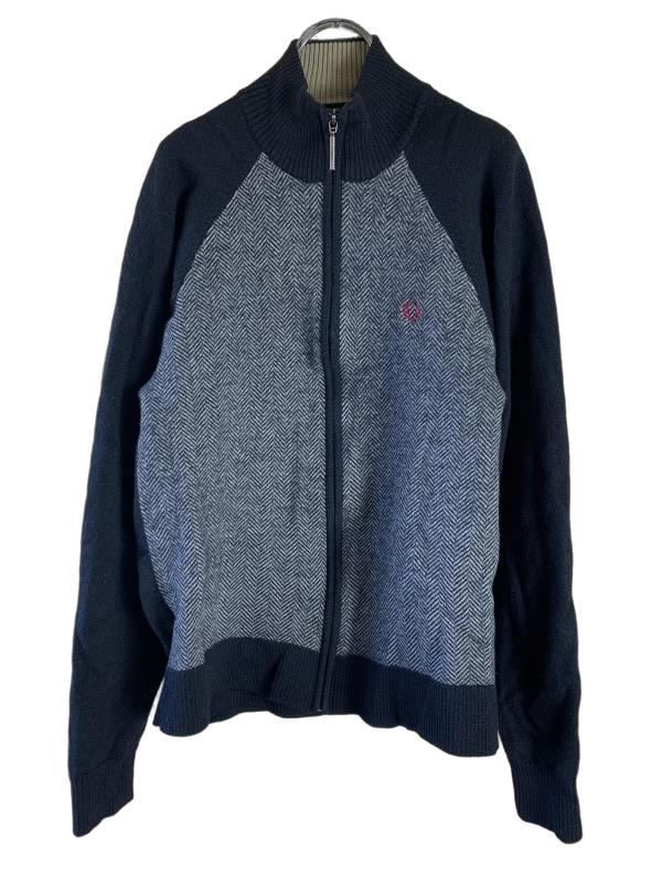 FRED PERRY フレッドペリー 刺繍トラックジャケット ウール ニットジャケット ブラック M 44849666