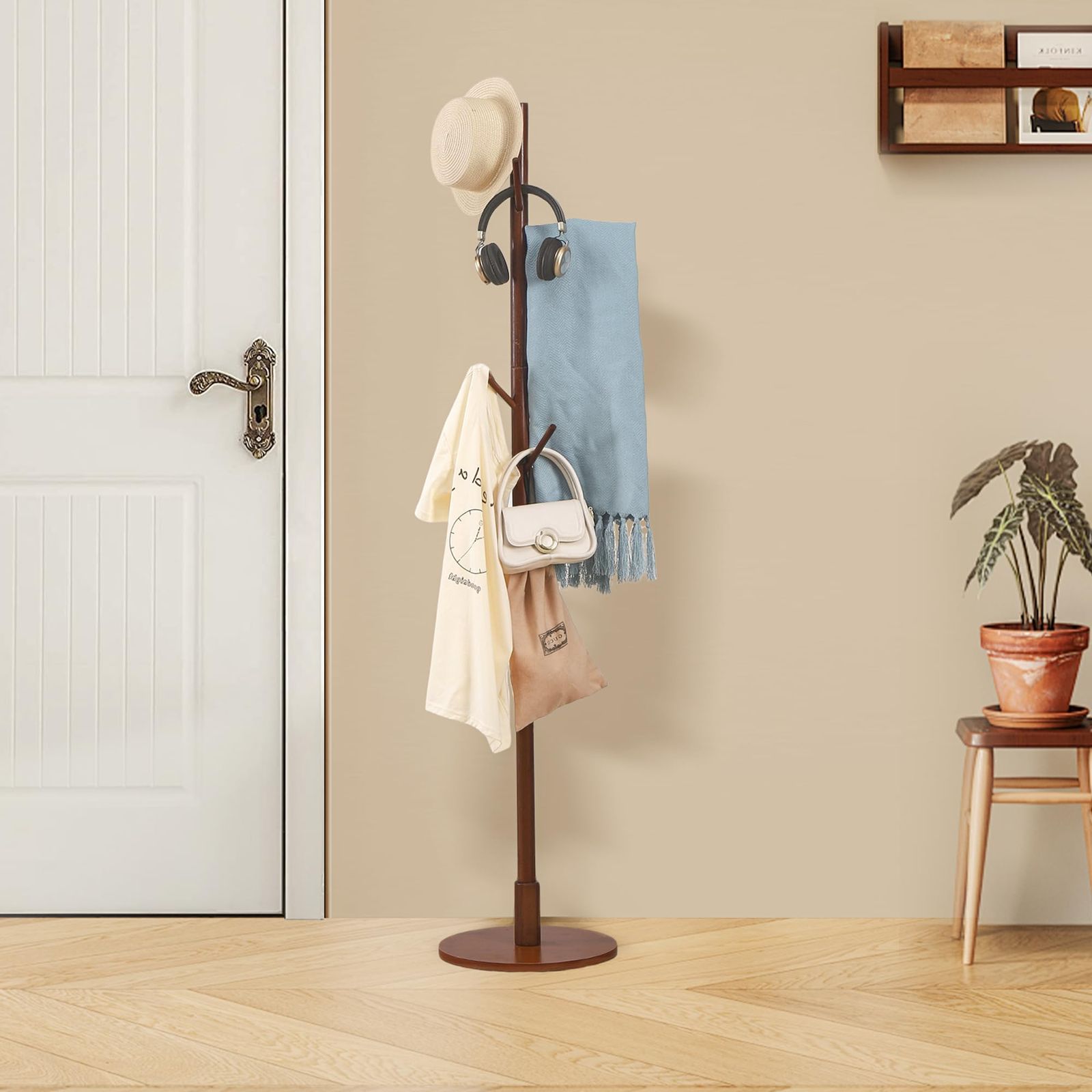 新品 VECELO ポールハンガー 幅35x奥行き35x高さ165CM コート