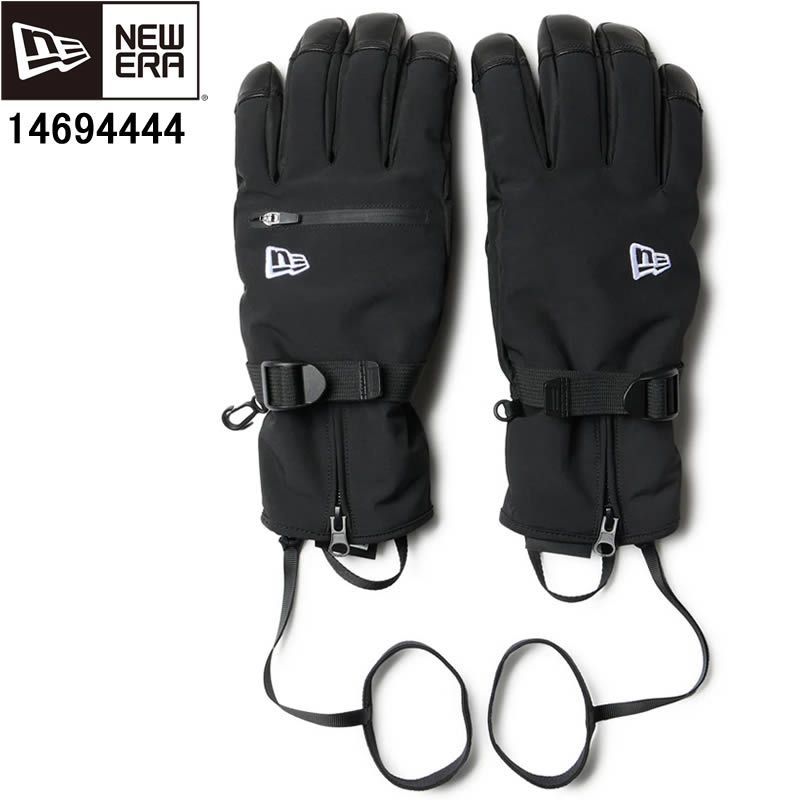 NEW ERA ニューエラ 14694444 スノーグローブ アンダー 5フィンガー ブラック アウトドア スキーグローブ スノーボード 5本指 ニューエラ 14694444 ユニセック ウィンター グローブ 男女兼用 ニューエラロゴ おしゃれ