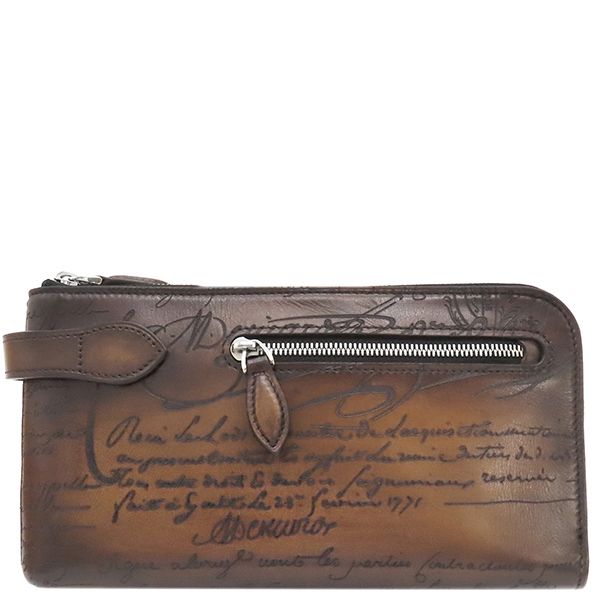 ベルルッティ BERLUTI クラッチバッグ ティリワ ジップポーチ カーフ ヴェネチアカーフレザー ブラウン シルバー金具 茶 セカンドバッグ カリグラフィ スリーインワン 235755 箱