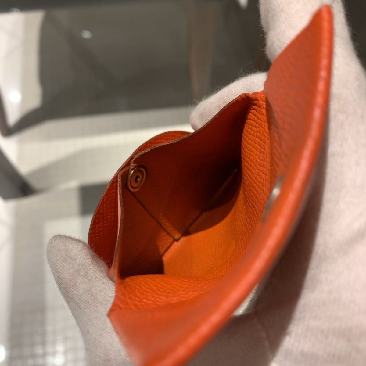 エルメス バスティア 赤 レザー ケース コンパクト  X刻印 ◎ 美品 ◎本物 美品 エルメス バスティア 赤 レザー コインケース コンパクト
