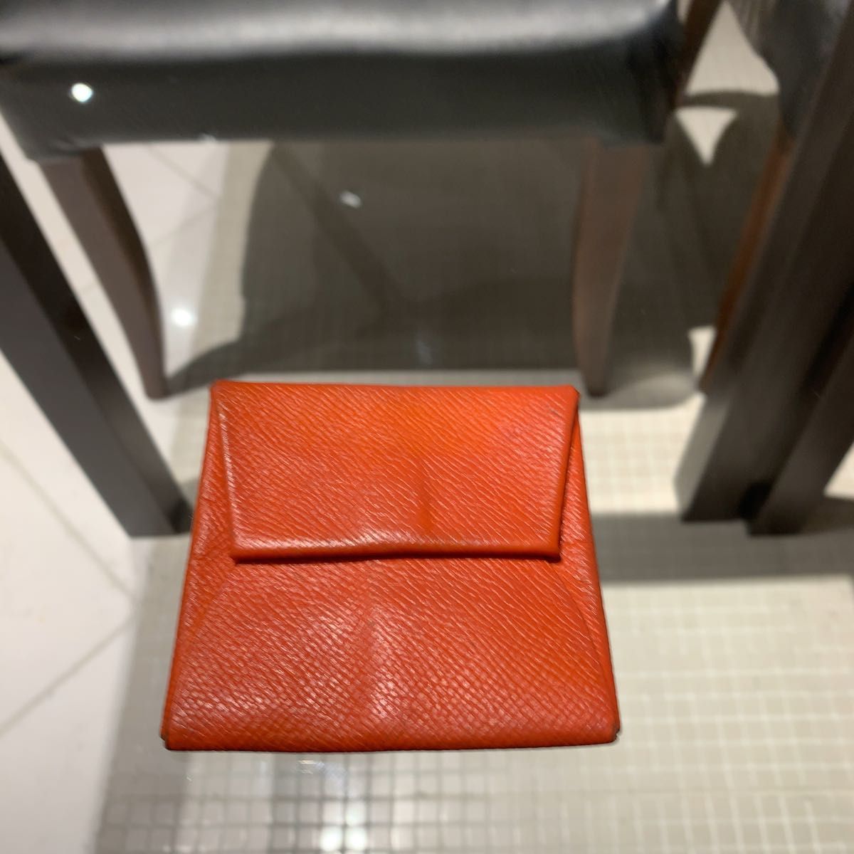 エルメス バスティア 赤 レザー ケース コンパクト  X刻印 ◎ 美品 ◎本物 美品 エルメス バスティア 赤 レザー コインケース コンパクト