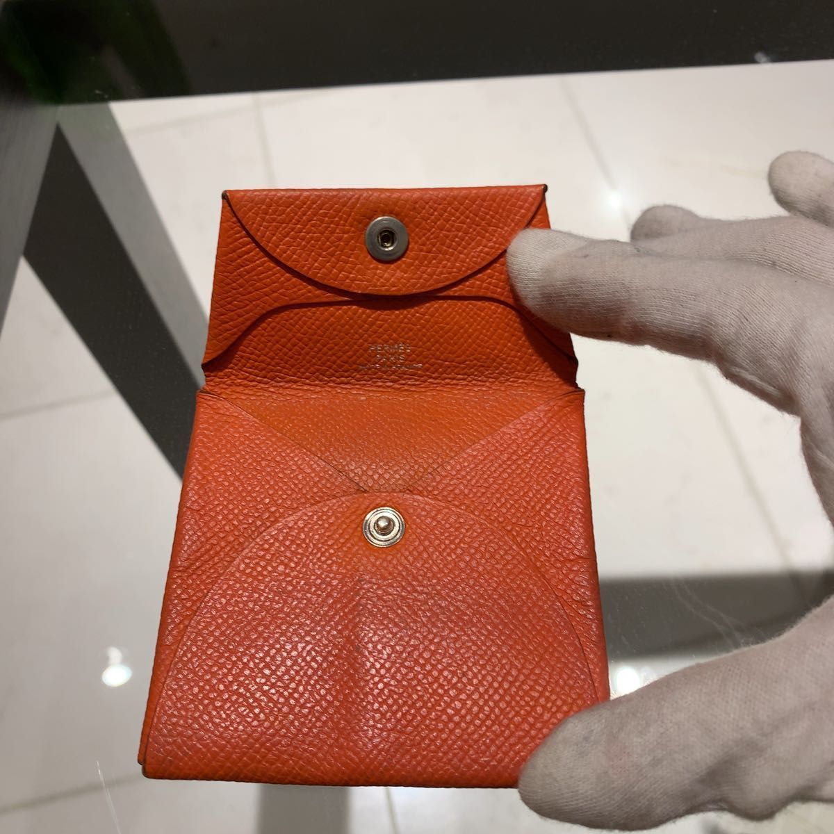 ◎本物 美品 エルメス バスティア 赤 レザー コインケース コンパクト