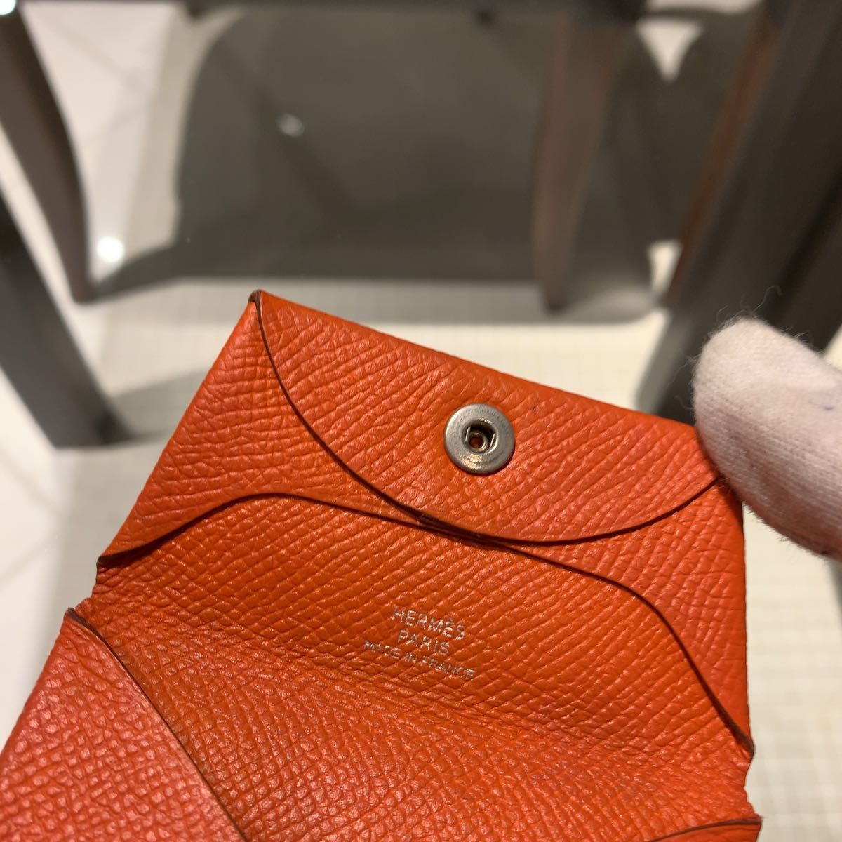 ◎本物 美品 エルメス バスティア 赤 レザー コインケース コンパクト