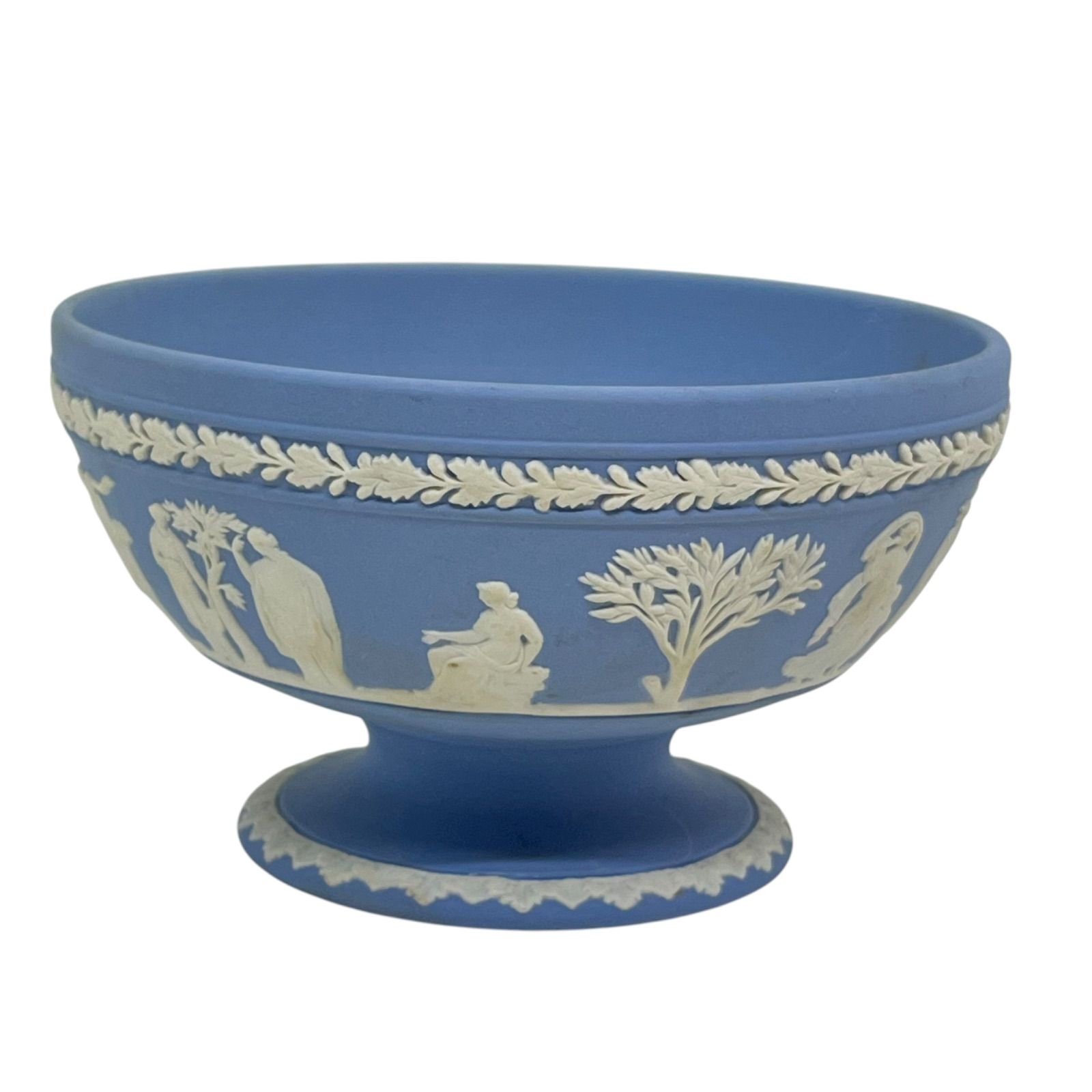 管2511-46】WEDGWOOD ウェッジウッド ジャスパー ブルー コンポート 