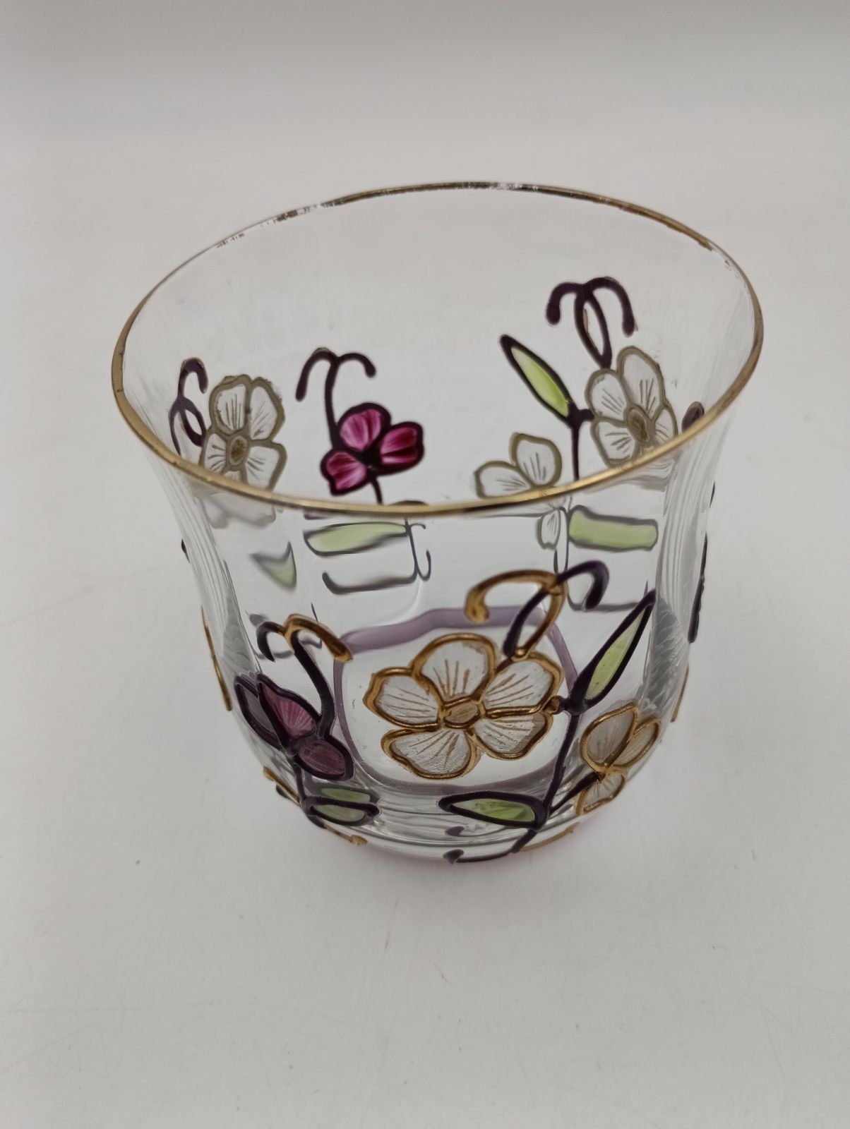 D-壁【希少・本金使用】KAMAY GLASS JAPAN 花瓶ターコイズブルー D-壁希少・本金使用KAMAY GLASS JAPAN 花瓶ターコイズブルー