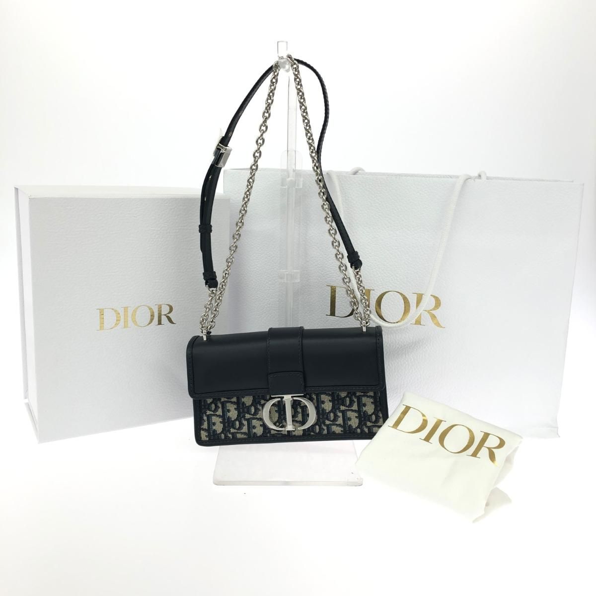 Christian Dior - 30モンテーニュ/EastWest  オブリークジャガード/スムースカーフスキン M9334PDDS-M928   ブラック レディース / 240001162876 Christian Dior - 30モンテーニュ/EastWest オブリークジャガード