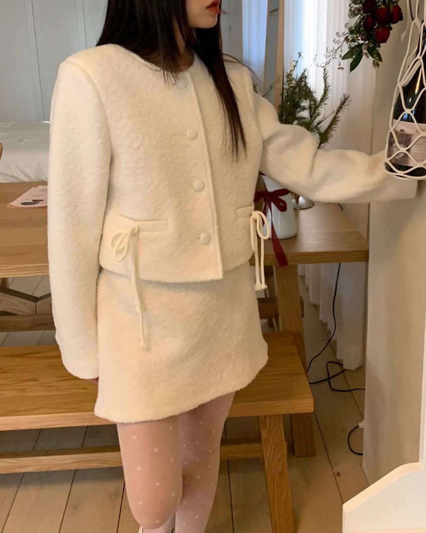 リボンテリージャケット セットアップ 2color