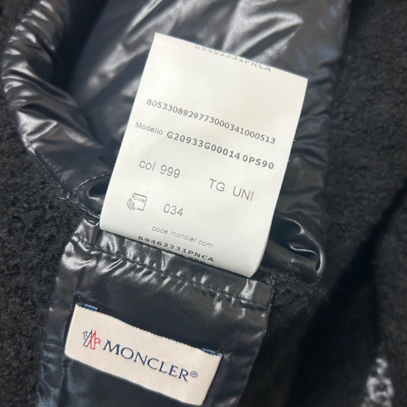 MONCLERモンクレールMANTELLAフードダウンケープコートポンチョ黒ユニセックス