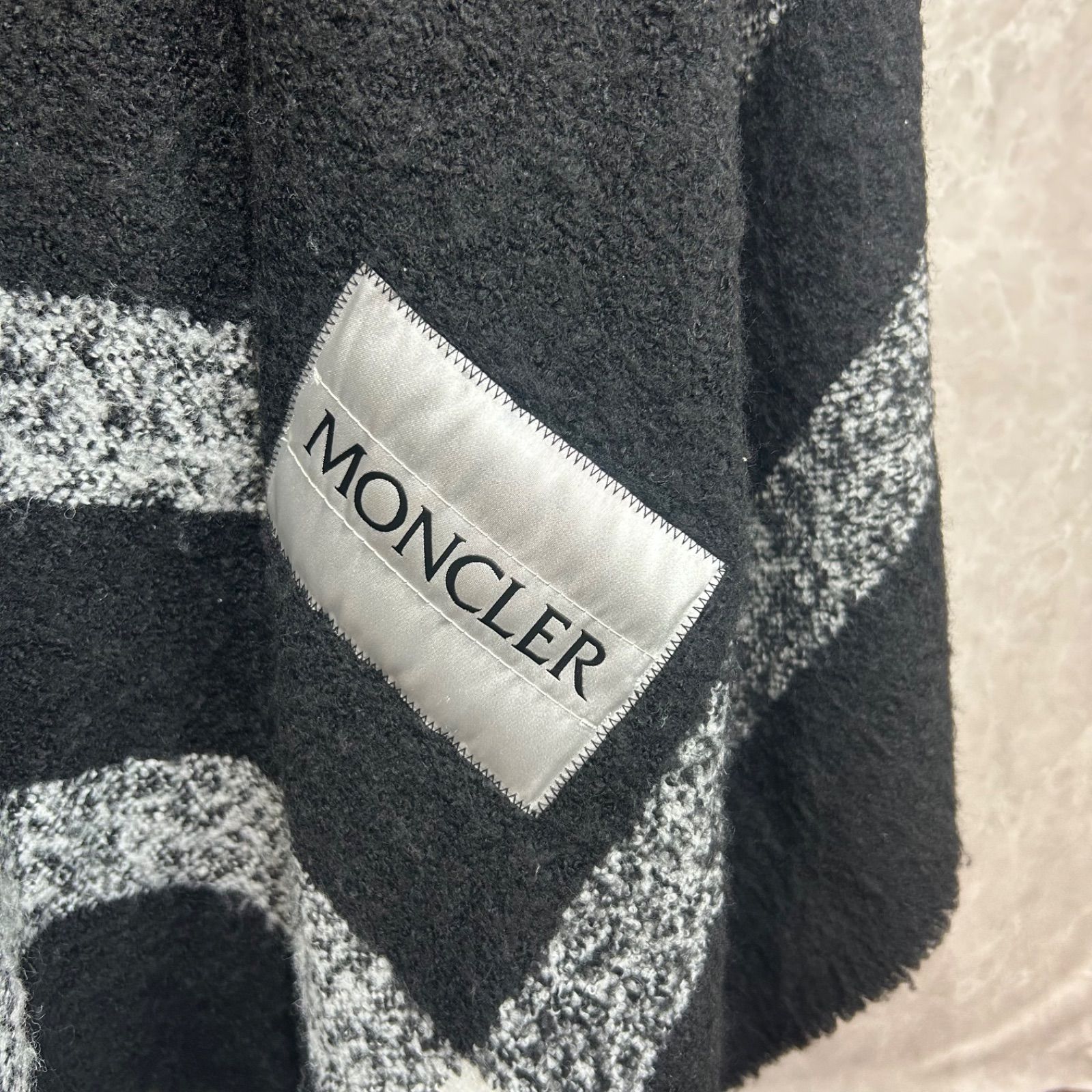 MONCLERモンクレールMANTELLAフードダウンケープコートポンチョ黒ユニセックス