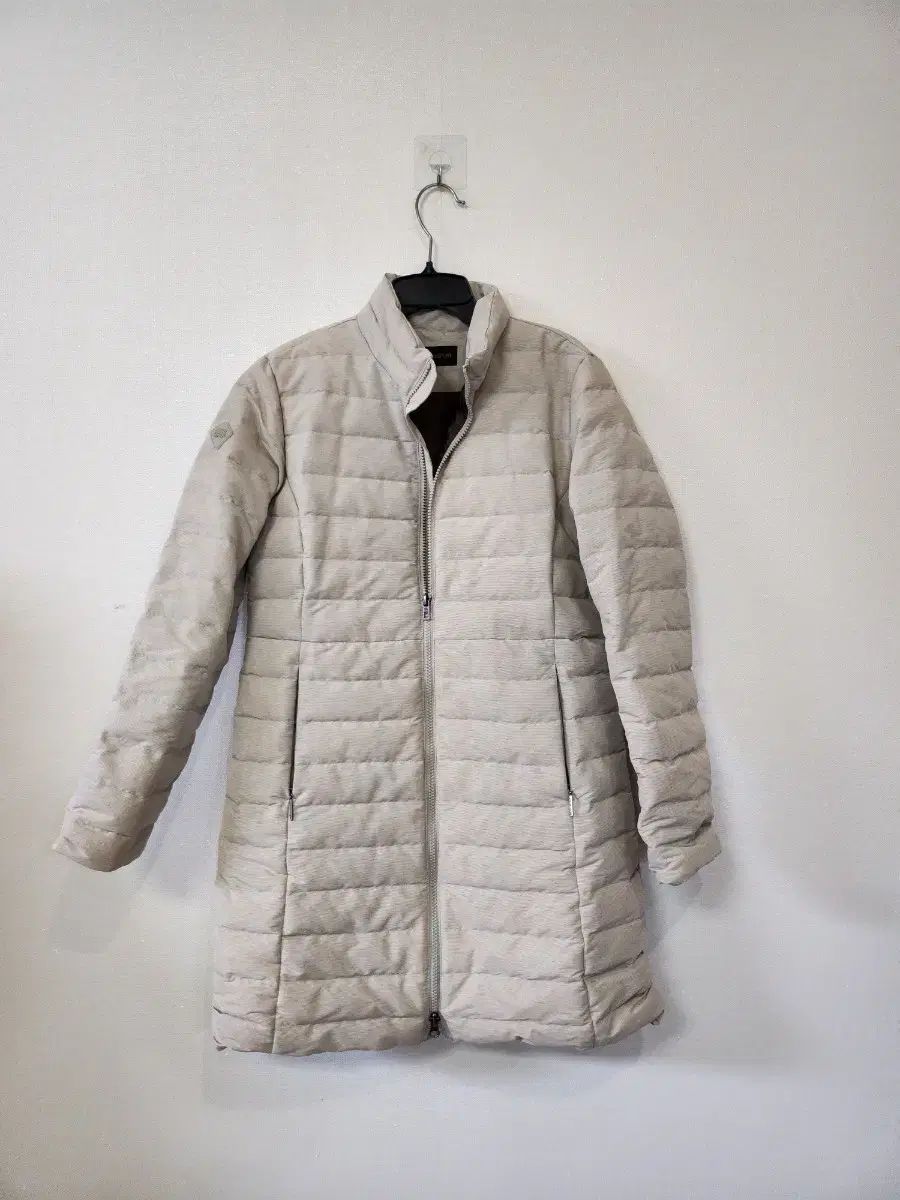 コーロンスポーツ レディース ダウンジャケット ロング丈 アイボリー ダウン 100
