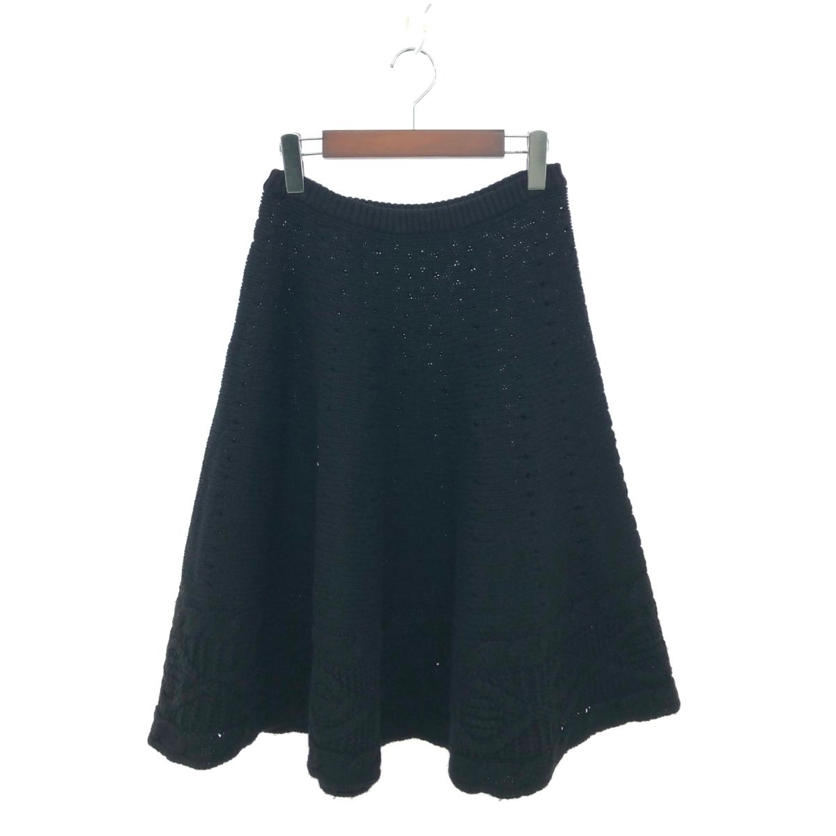 tricot COMME des GARCONS トリココムデギャルソン ウールニットフ スカート サイズ表記なし TF N 037 ブラック レディース