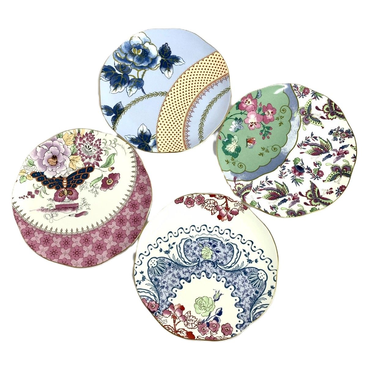Wedgwood ウェッジウッド プレート バタフライブルーム 21㎝ 柄違い4枚セット マルチ 240001169068