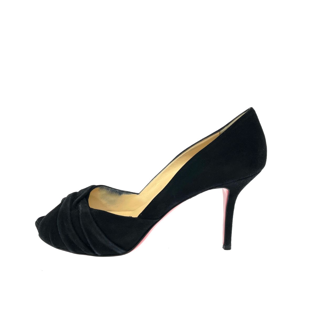 Christian Louboutin クリスチャンルブタン オープントゥパンプス 表記サイズ 38 スエード ブラック