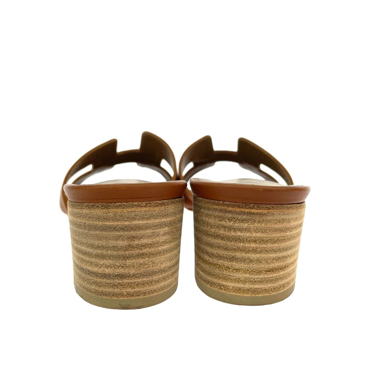  HERMES エルメス オラン 表記サイズ 39 1 2 Hモチーフ レザー ブラウン レディース スポーツサンダル サンダル ミュール