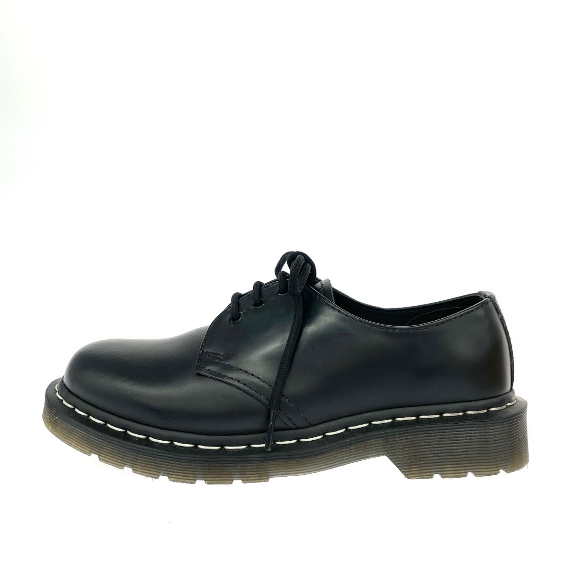 Dr.Martens ドクターマーチン 3ホールレザーシューズ 1461 WS 表記サイズ UK 6 ホワイトステッチ ブラック レディース