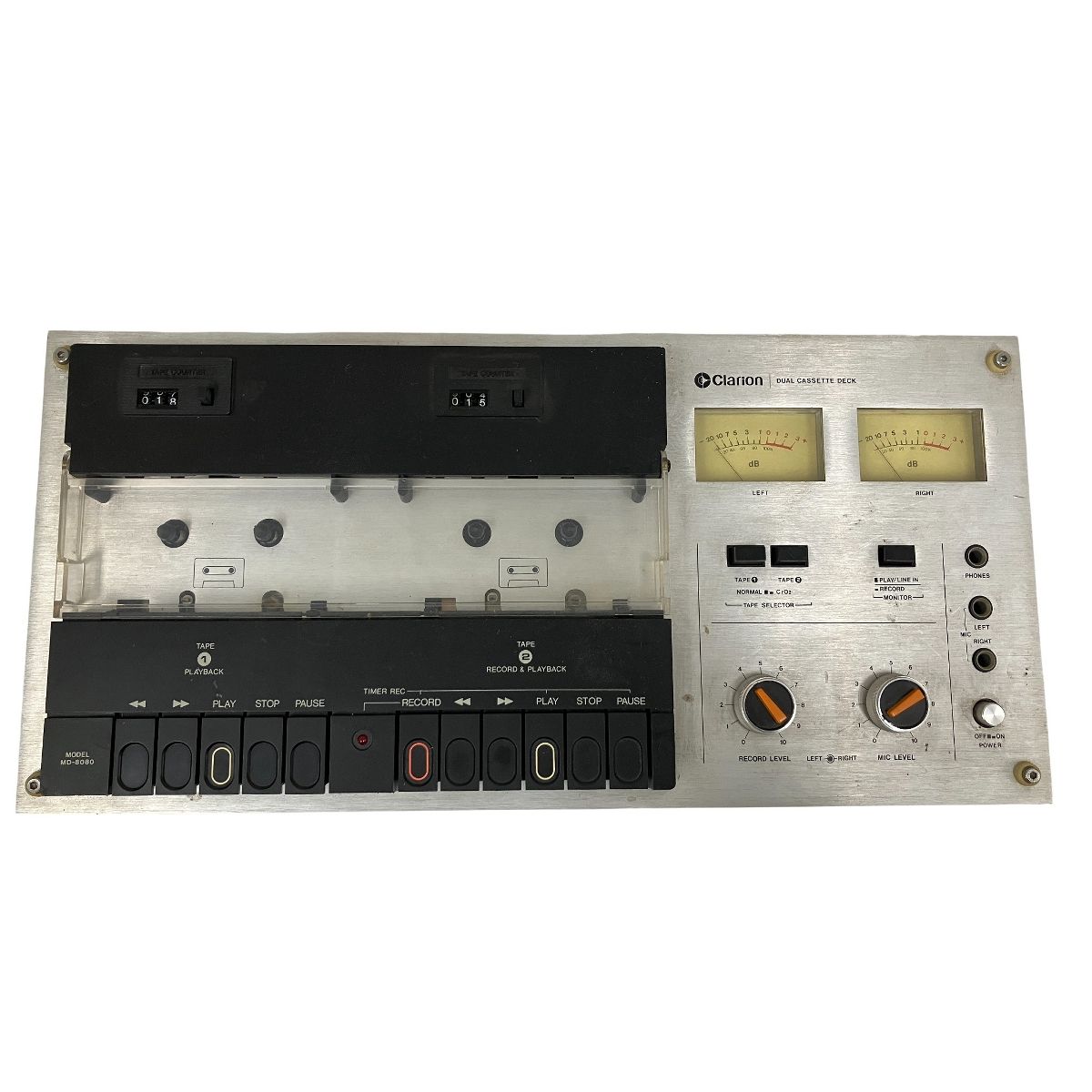 Clarion MD-8080A カセットデッキ クラリオン 70年代 昭和 レトロ 音響機材 ジャンク O10582184