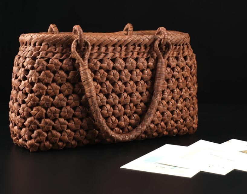 強力推薦 職人手作り 山葡萄かごバッグ 手編み山葡萄籠バッグ バスケット籐かご 六角花編み bao21