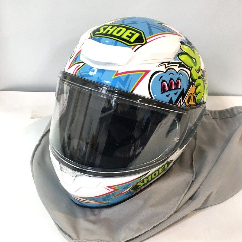 SHOEI ショウエイ Z 8 MURAL フルフェイスヘルメット 除菌消臭済 XSサイズ ホワイト ブルー オートバイ ツーリング ライディング バイカー バイク用品 TA 3644