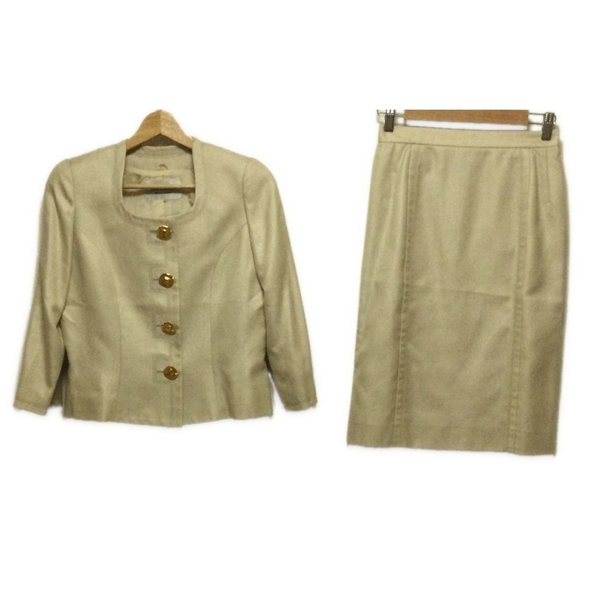 JUN ASHIDA ジュンアシダ スカートスーツ レディース - ベージュ 肩パッド