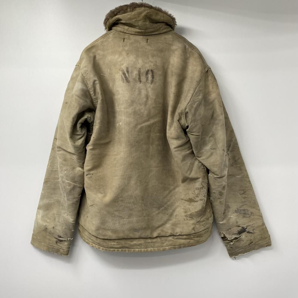 50s US.NAVY N-1 デッキジャケット 片爪TALONジッパー リペア 破れ有り ヴィンテージ ユーエスネイビー アメリカ海軍 17