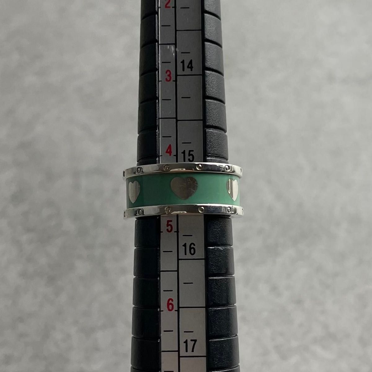 ティファニー 8号 ブルー エナメル ハート バンド リング P20fe - メルカリ
