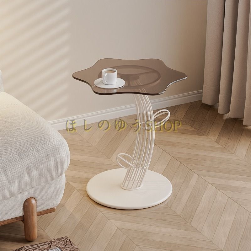 コーヒーテーブル 一人暮らし サボテン コーナーテーブル リビングルーム ガラス サイドテーブル シンプル おしゃれ かわいい 小さい