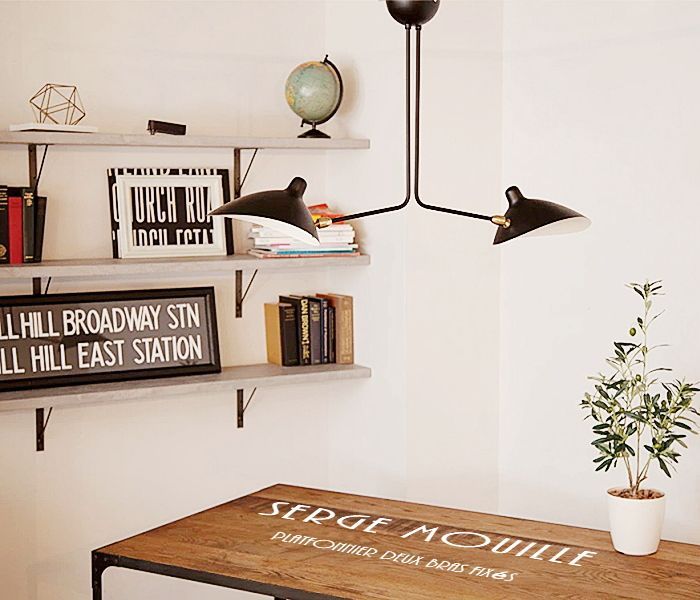 Serge Mouille セルジュムーユ ペンダントライト StP 2 ストレート2灯タイプ リプロダクト 天井直付灯 ライト セルジュ ムーユ 照明 ランプ 北欧 おしゃれ