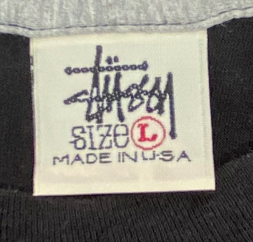 OLD STUSSY 90s 白タグ USA製 L ブラック シャドーマン Tシャツ
