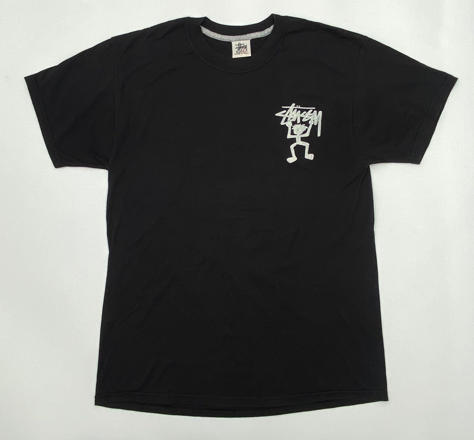 OLD STUSSY 90s 白タグ USA製 L ブラック シャドーマン Tシャツ