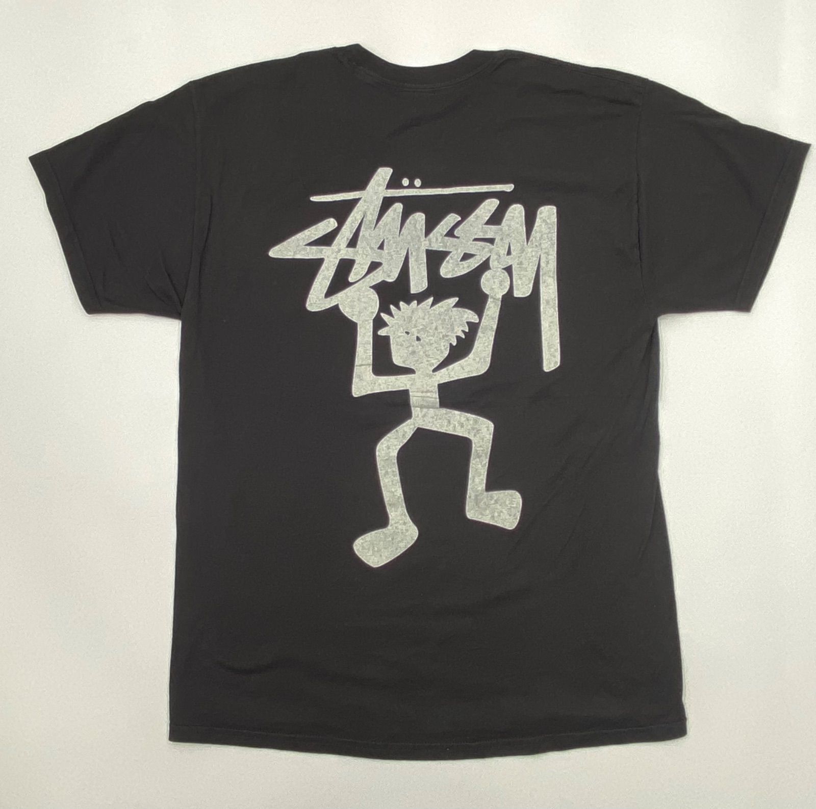 OLD STUSSY 90s 白タグ USA製 L ブラック シャドーマン Tシャツ