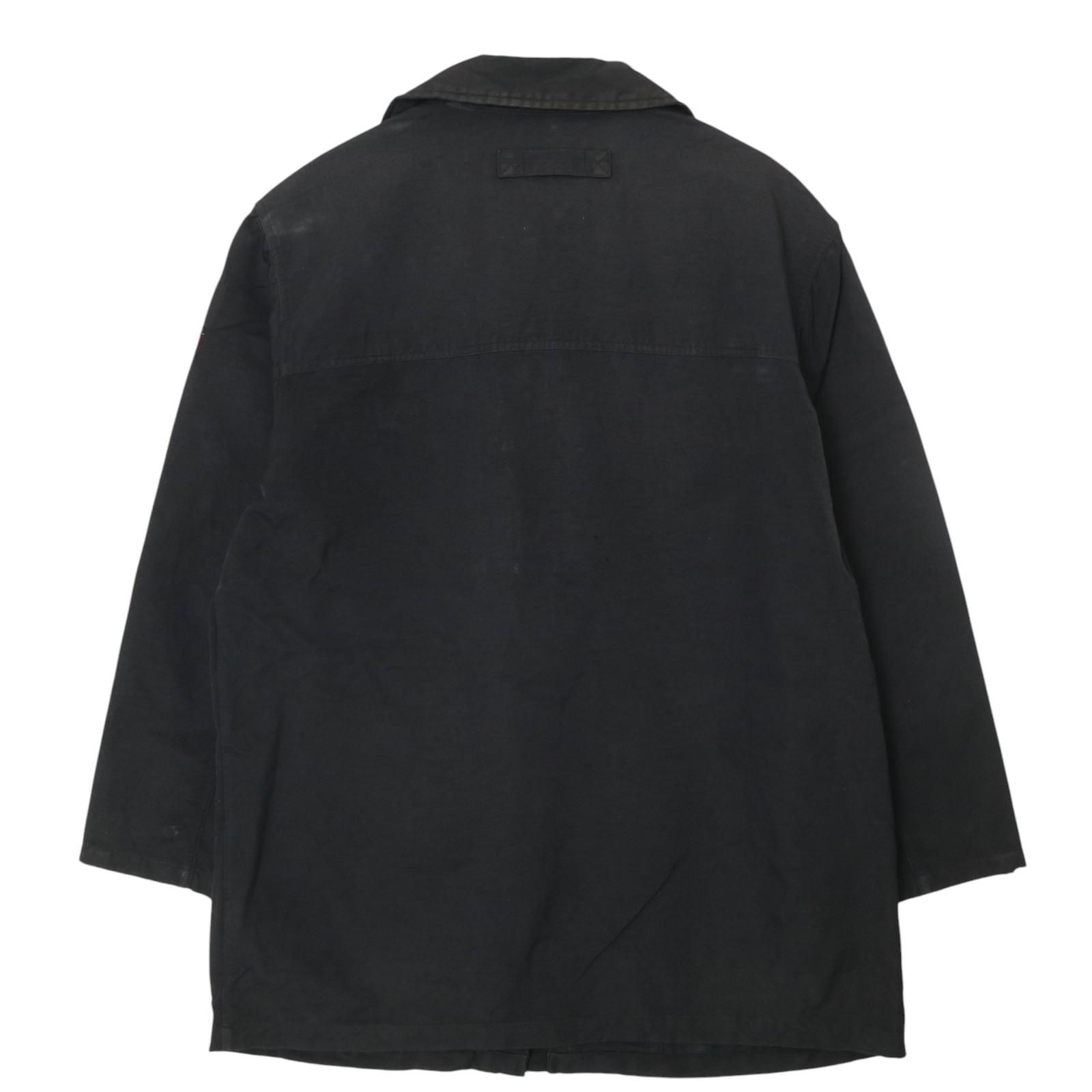 90年代 TOMMY HILFIGER トミーヒルフィガー ハーフコート ブラック メンズ L 古着 A5049