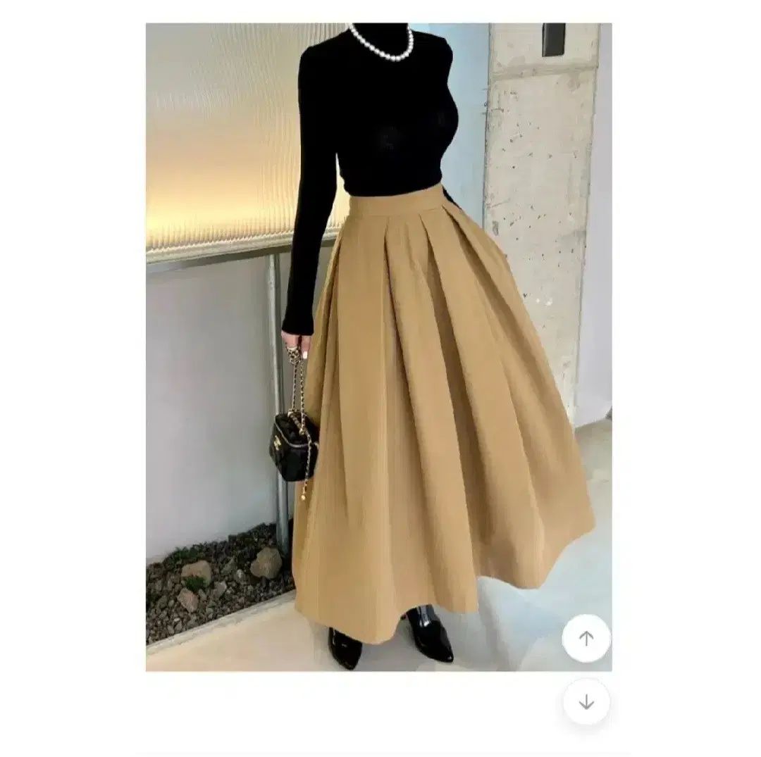 ウォームIN ピンタック フール スカート - ベージュ M