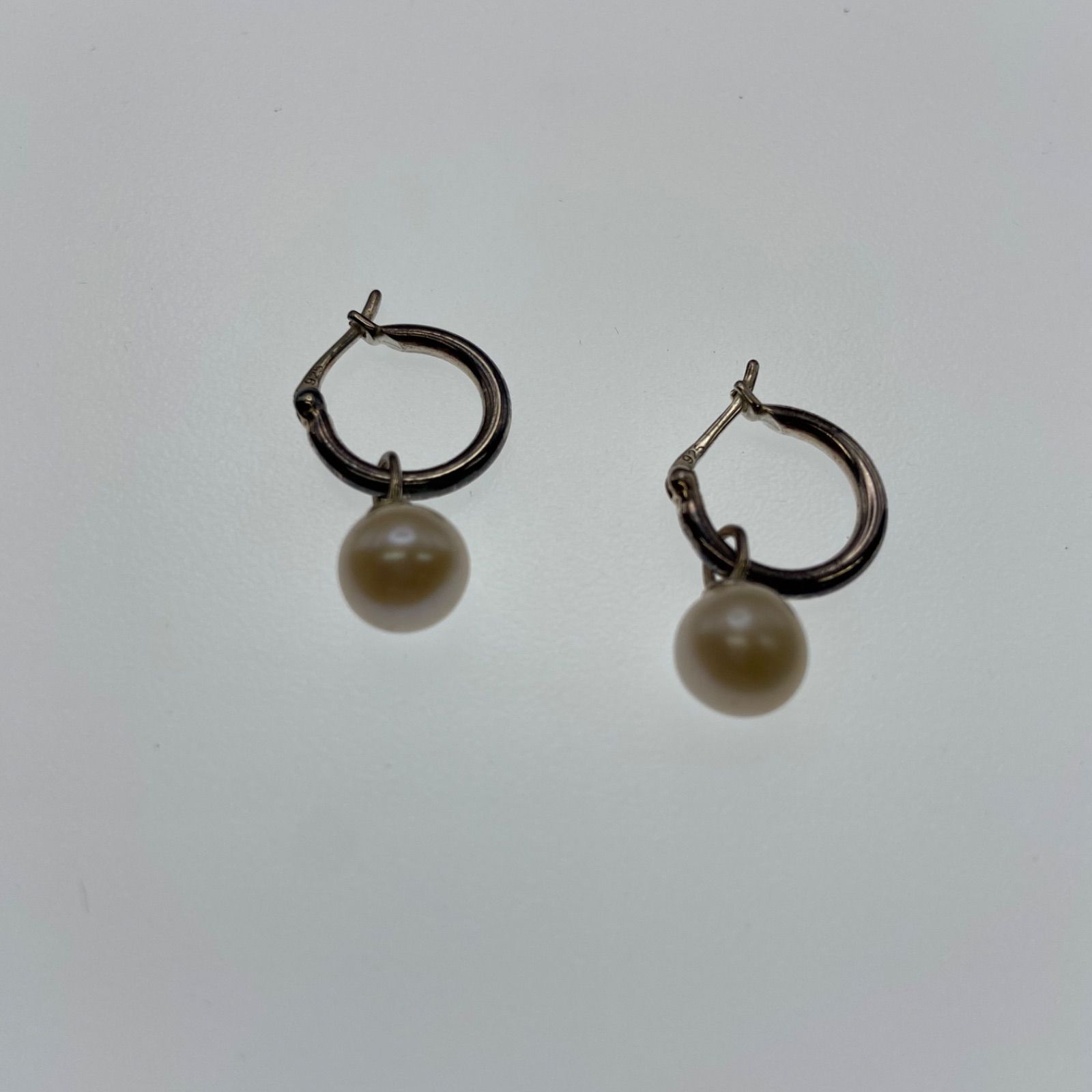 HATTON LABS ハットンラブス ホワイトパール フープピアス 両耳 シルバー925 ME 82 2787