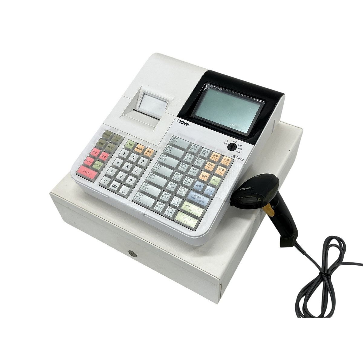 CLOVER JET 670 電子レジスター バーコードリーダー付き クローバー