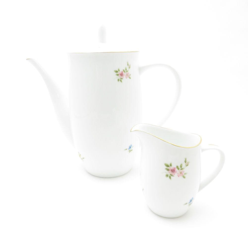 OKURA 大倉陶園 コーヒーポット クリーマー 2点 セット 小花柄 ミルク クリーム SC9147P1