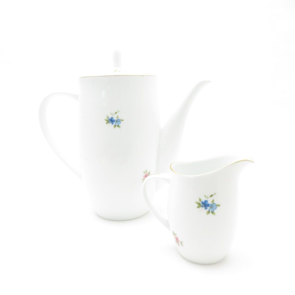 OKURA 大倉陶園 コーヒーポット クリーマー 2点 セット 小花柄 ミルク クリーム SC9147P1