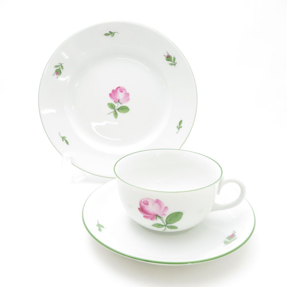 AUGARTEN アウガルテン ウィンナーローズ ティーカップ&ソーサー 中皿 2点 セット 19cmプレート 薔薇 バラ ウィーン SC9351P1