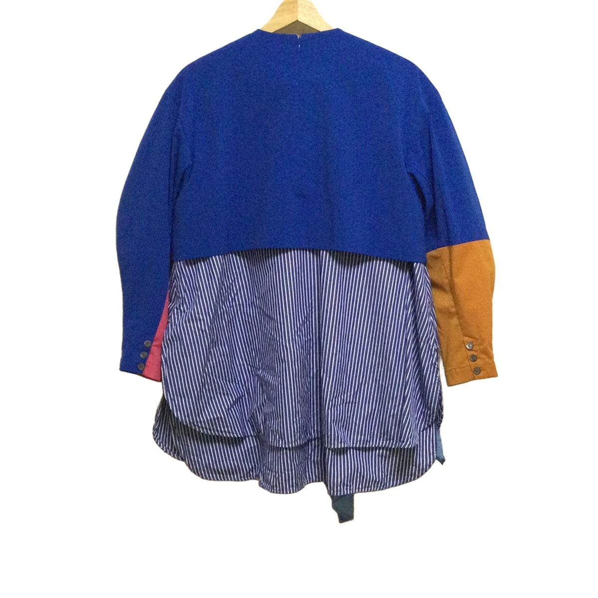 ENFOLD エンフォルド チュニック サイズ38 M レディース - ネイビー×ライトブルー×マルチ 長袖 ストライプ