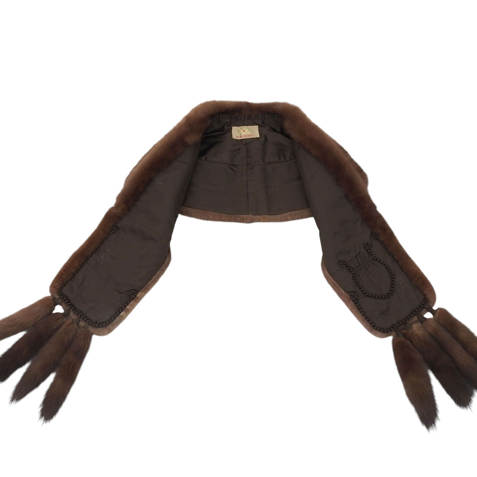 極美品△MITSUKOSHI ミツコシ セーブル SABLE 房付き 大判 本毛皮  