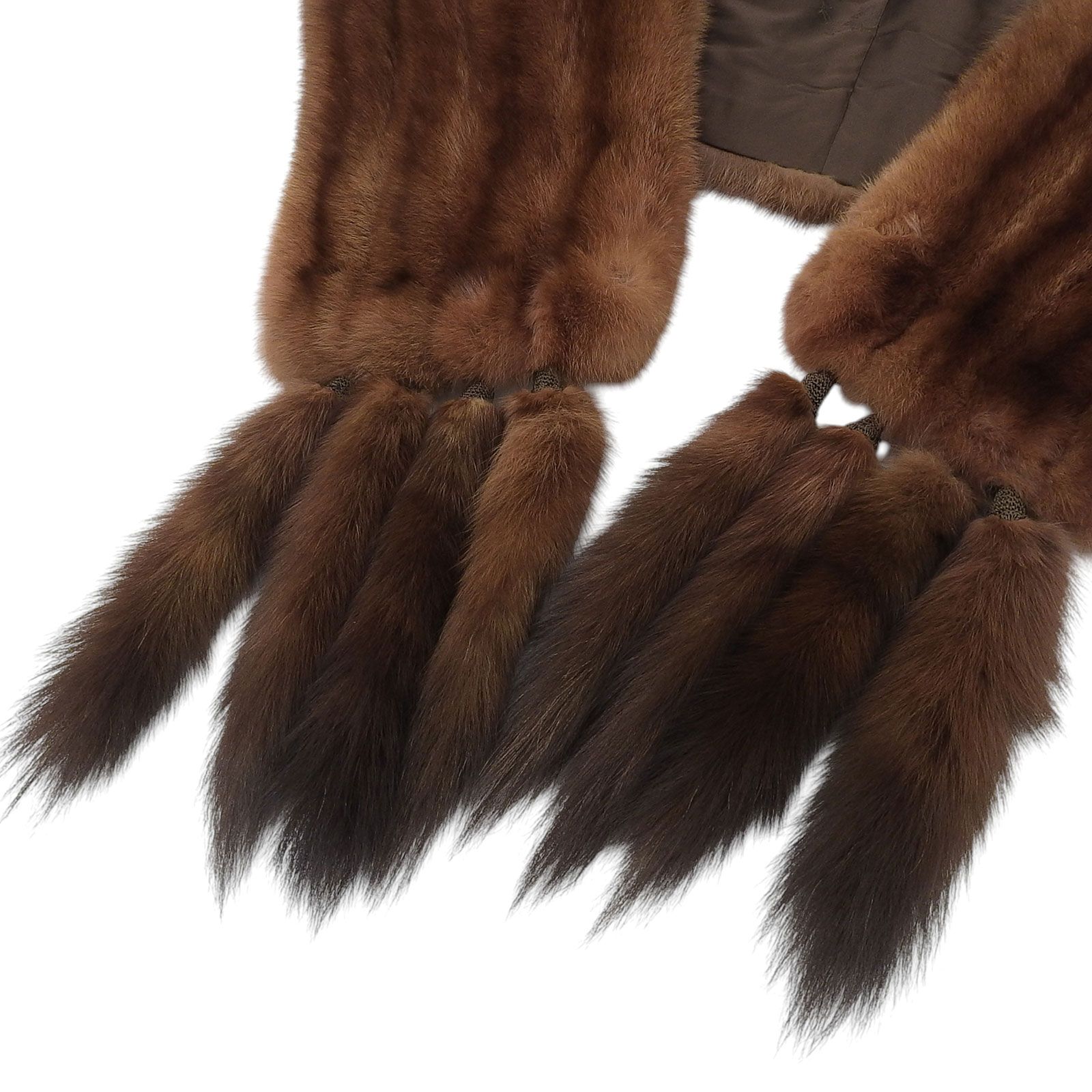 極美品△MITSUKOSHI ミツコシ セーブル SABLE 房付き 大判 本毛皮  