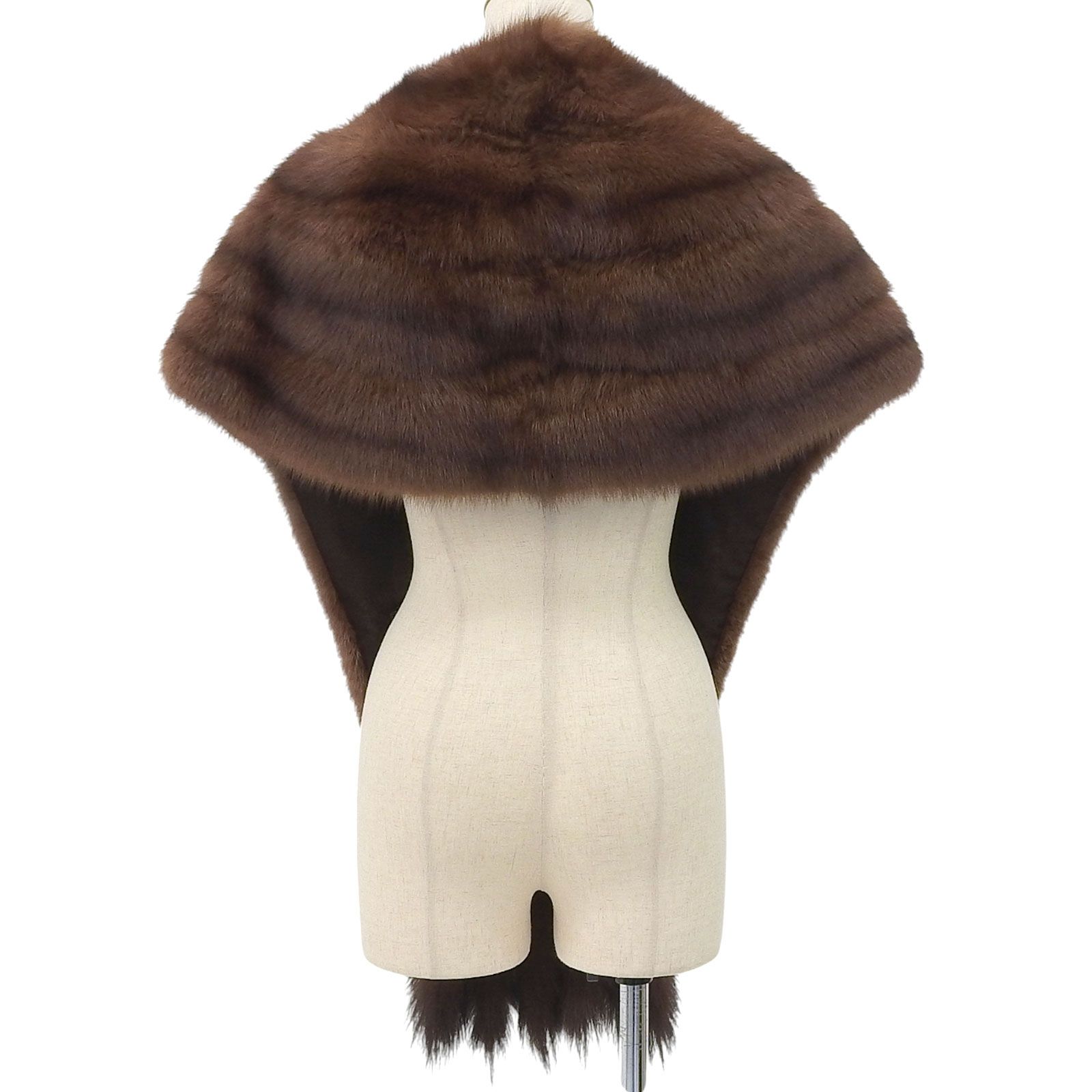 極美品△MITSUKOSHI ミツコシ セーブル SABLE 房付き 大判 本毛皮  