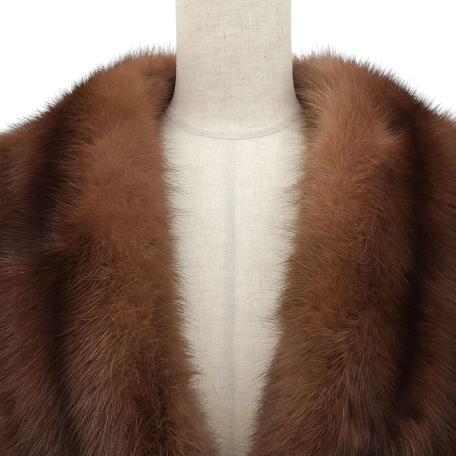 極美品△MITSUKOSHI ミツコシ セーブル SABLE 房付き 大判 本毛皮  